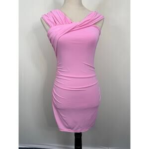 Bec + Bridge Revolve Bubblegum Pink Ruched Bodycon Stretchy Mini Dress Size 4